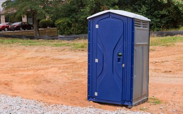 short-term portable restrooms should be serviced frequently, usually once a week